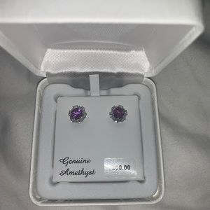 Genuine amethyst earrings